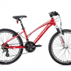 Bicicleta de copii Leader Fox Spider Girl, 21 viteze, suspensie-rosu