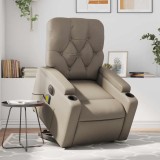 vidaXL Fotoliu electric masaj rabatabil cu ridicare, cappuccino