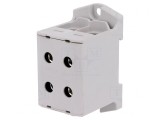 Conector de &icirc;mbinare șine 6-95mm2, 4 borne, gri, 42mm