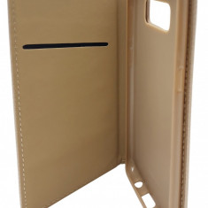 Husa tip carte cu stand Smart Magnet (romburi) aurie pentru Samsung Galaxy S8 G950