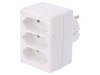 Conector alimentare AC splitter 2P alb rotund/plat