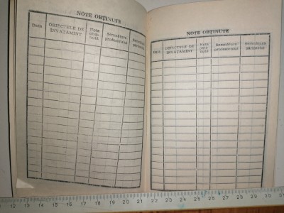 RAR = CARNET DE ELEV NESCRIS - RSR - PT CLASELE V -VIII foto