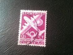 Timbru Curacao , colonie olandeza 1947 Aviatie 12 1/2 c stampilat
