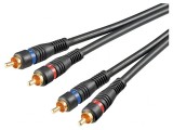 Cablu RCA Mufă x2 Aurit Negru 3m, Goobay