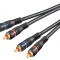 Cablu RCA Mufă x2 Aurit Negru 3m