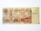 Algeria 200 Dinars 1983 serie:04422,bancnota din imagini