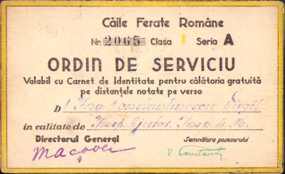 HST A46 Ordin de serviciu CFR perioada interbelică foto