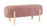 Cumpara ieftin Banca lemn natur textil caramiziu Dayla 108x41.5x48 cm