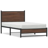 Cumpara ieftin Cadru de pat metalic fara saltea, stejar maro, 107x203 cm