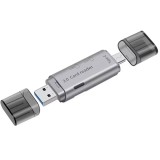 Card Reader 2 in 1, Active, USB 3.0, USB-C, cititor extern carduri SD, Micro SD TF, OTG