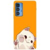 Husa compatibila cu Motorola Edge 20 Lite model Kawaii frown cat, Silicon, TPU, Viceversa, Transparent, Carcasa