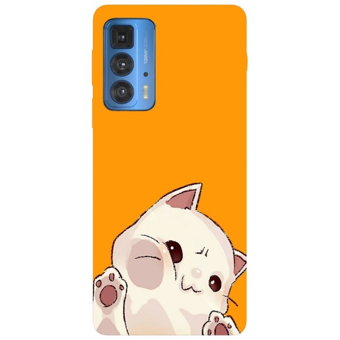 Husa compatibila cu Motorola Edge 20 Lite model Kawaii frown cat, Silicon, TPU, Viceversa