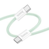 Cumpara ieftin Hoco (X104) Cablu Date si Incarcare, USB-C, PD60W, QC3.0, Brodat, 1m, Verde