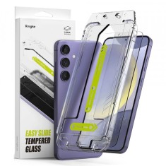 Folie de protectie Ecran Ringke Easy Slide pentru Samsung Galaxy S24 S921, Sticla Securizata, Full Glue, Set 2 bucati foto