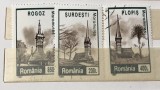 (3) Timbre Serii Romania Ortodoxie Biserici Turism, Stampilat