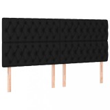 Tablii de pat, 4 buc, negru, 90x7x78/88 cm, textil