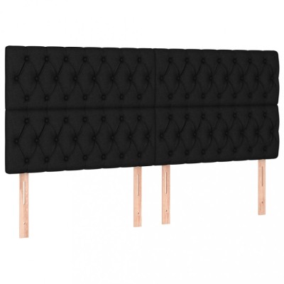 Tablii de pat, 4 buc, negru, 90x7x78/88 cm, textil foto