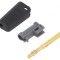 Conector banană 4mm 32A negru aurit pe cablu