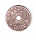 Moneda Danemarca 5 ore 1927, cu depunere de material