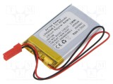 Acumul: Li-Po 3,7V 800mAh cabluri,contector JST SYP-02T-1