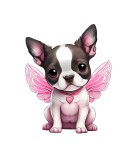 Cumpara ieftin Sticker decorativ Boston Terrier, Roz, 63 cm, 5900ST, Oem