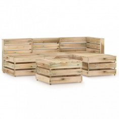 vidaXL Set mobilier de grădină, 5 piese, lemn de pin verde tratat foto