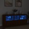 vidaXL Dulap cu lumini LED, stejar maro, 162x37x67 cm 3209001
