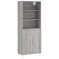 Dulap inalt, gri sonoma, 69,5x34x180 cm, lemn compozit
