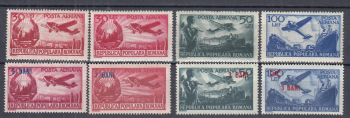 ROMANIA 1948/1952 LP 244 LP 267 LP 319 LP 319 a POSTA AERIANA SI AVIATIA MNH