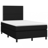 Cumpara ieftin Pat box spring cu saltea, negru, 120x190 cm, catifea