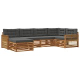 vidaXL Set de canapele de exterior cu pernă 6 pcs Natural și Antracit 3383570