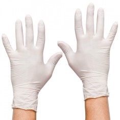 Cutie 100x Manusi Latex, Nesterile, Unica Folosinta, Pudrate, Albe, marimea S