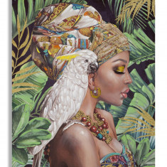 Tablou decorativ, Kenda Vertical, Mauro Ferretti, 120 x 90 cm, canvas imprimat si pictat/lemn de pin, multicolor