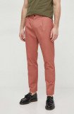 Cumpara ieftin Sisley pantaloni de bumbac culoarea roz, drept