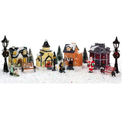 Set 17 piese decor sat de Craciun, 6 ani plus, plastic, rasina ABS, multicolor foto