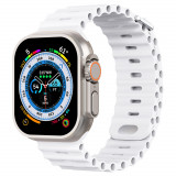 Curea silicon TU&amp;YA&reg; Premium, pentru Apple Watch 8/7/6/5/4/3, Display 41/40/38 mm, Alb