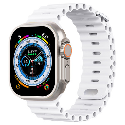 Curea silicon TU&amp;amp;YA&amp;reg; Premium, pentru Apple Watch 8/7/6/5/4/3, Display 49/45/44/42 mm, Alb foto