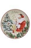 Set 4 farfurii decorative pentru Crăciun, set Moș Crăciun, 19 cm