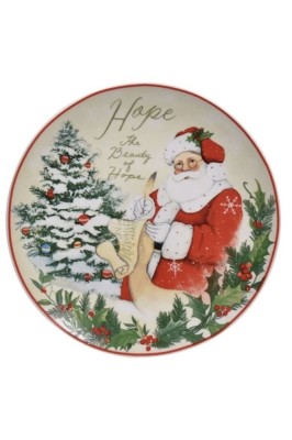 Set 4 farfurii decorative pentru Crăciun, set Moș Crăciun, 19 cm foto