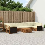 vidaXL Set de canapele de exterior 8 pcs Natural și Crem 3383133