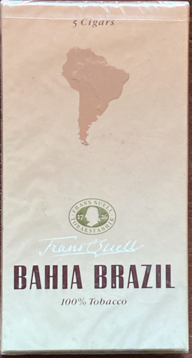 BAHIA BRAZIL (100% TOBACO)FRANS SUELL/ PACHET VECHI SIGILAT CU TIGARI DE FOI..