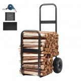 Suport de lemne carucior cu husa, Vivatechnix, 2 x roti, max 590 kg, Otel, 183.5x36.2x122 cm
