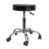 Scaun rotund cu burete, design ergonomic, finisaj negru, confort sporit