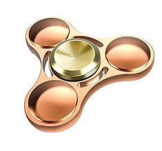 Fidget Spinner Metalic Aluminiu Glow Culoare Auriu foto