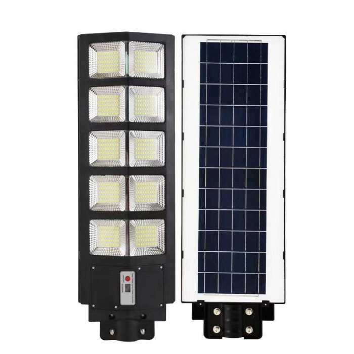 Lampa solara stradala eMazing, cu telecomanda, senzor de miscare si lumina, suport prindere, 225 LED-uri, IP65, ABS, 15AH, 300W, temperatura culoare 6