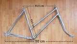 Cadru de inox cadru de bicicleta pt. roti de 28" cadru 53,5 cm cadru de 21"
