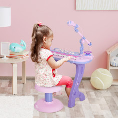 HOMCOM pianina pentru copii cu taburet si microfon
