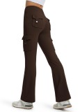 Leggings termice pentru femei cu picior evazat, impermeabile, căptușite pentru iarnă, cu buzunare &ndash; Maro M 31in