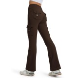 Leggings termice pentru femei cu picior evazat, impermeabile, căptușite pentru iarnă, cu buzunare &ndash; Maro M 31in
