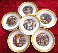 SET FARFURII DECORATIVE PORTELAN ROYAL COPENHAGEN DANEMARCA POVESTI HANS CHRISTIAN ANDERSEN ANUL 1975